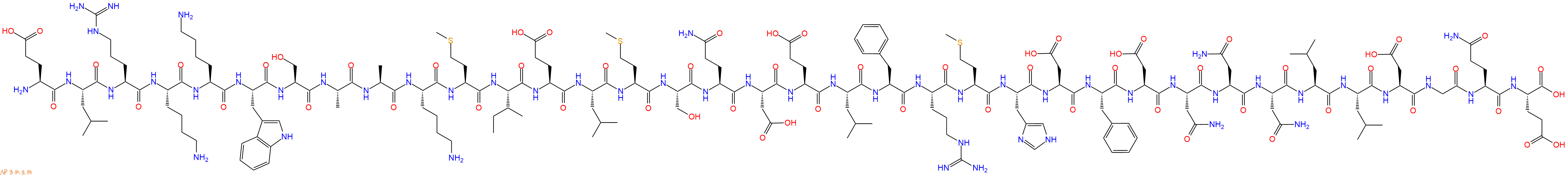 专肽生物产品H2N-Glu-Leu-Arg-Lys-Lys-Trp-Ser-Ala-Ala-Lys-Met-Ile-Glu-Leu-Met-Ser-Gln-Asp-Glu-Leu-Phe-Arg-Met-His-Asp-Phe-Asp-Asn-Asn-Asn-Leu-Leu-Asp-Gly-Gln-Glu-OH