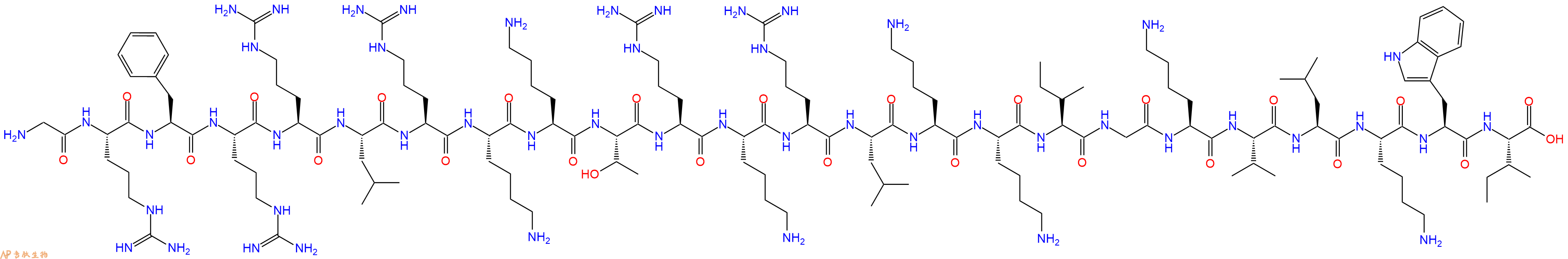 专肽生物产品H2N-Gly-Arg-Phe-Arg-Arg-Leu-Arg-Lys-Lys-Thr-Arg-Lys-Arg-Leu-Lys-Lys-Ile-Gly-Lys-Val-Leu-Lys-Trp-Ile-OH
