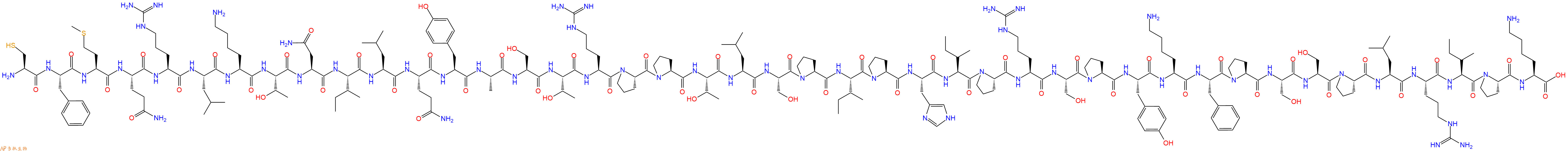 专肽生物产品H2N-Cys-Phe-Met-Gln-Arg-Leu-Lys-Thr-Asn-Ile-Leu-Gln-Tyr-Ala-Ser-Thr-Arg-Pro-Pro-Thr-Leu-Ser-Pro-Ile-Pro-His-Ile-Pro-Arg-Ser-Pro-Tyr-Lys-Phe-Pro-Ser-Ser-Pro-Leu-Arg-Ile-Pro-Lys-OH