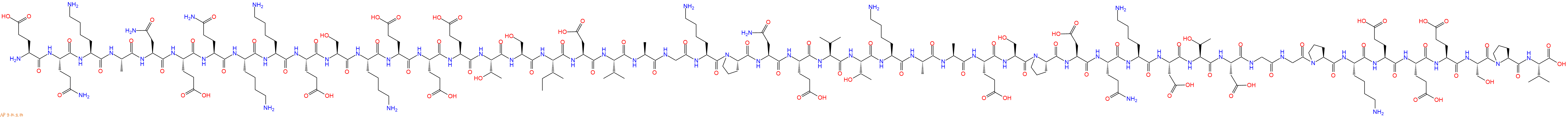 专肽生物产品H2N-Glu-Gln-Lys-Ala-Asn-Glu-Gln-Lys-Lys-Glu-Ser-Lys-Glu-Glu-Glu-Thr-Ser-Ile-Asp-Val-Ala-Gly-Lys-Pro-Asn-Glu-Val-Thr-Lys-Ala-Ala-Glu-Ser-Pro-Asp-Gln-Lys-Asp-Thr-Asp-Gly-Gly-Pro-Lys-Glu-Glu-Glu-Ser-Pro-Val-OH
