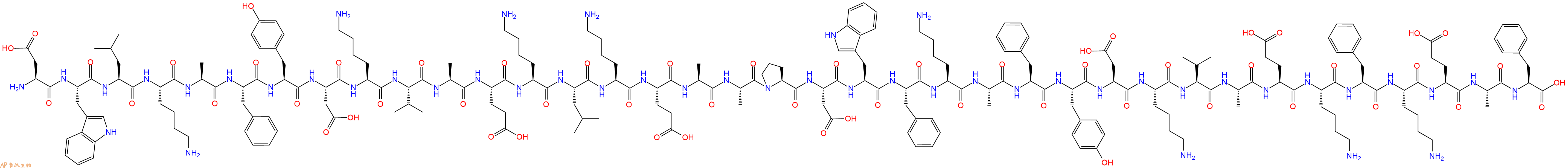 专肽生物产品H2N-Asp-Trp-Leu-Lys-Ala-Phe-Tyr-Asp-Lys-Val-Ala-Glu-Lys-Leu-Lys-Glu-Ala-Ala-Pro-Asp-Trp-Phe-Lys-Ala-Phe-Tyr-Asp-Lys-Val-Ala-Glu-Lys-Phe-Lys-Glu-Ala-Phe-OH