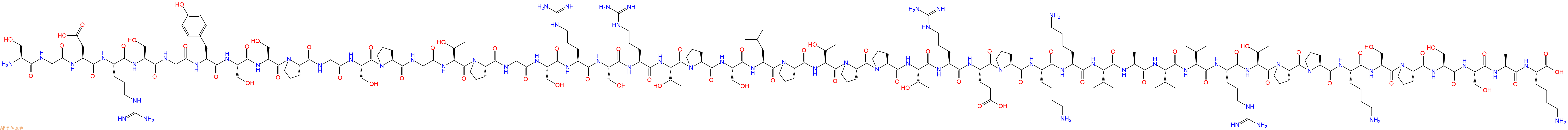专肽生物产品H2N-Ser-Gly-Asp-Arg-Ser-Gly-Tyr-Ser-Ser-Pro-Gly-Ser-Pro-Gly-Thr-Pro-Gly-Ser-Arg-Ser-Arg-Thr-Pro-Ser-Leu-Pro-Thr-Pro-Pro-Thr-Arg-Glu-Pro-Lys-Lys-Val-Ala-Val-Val-Arg-Thr-Pro-Pro-Lys-Ser-Pro-Ser-Ser-Ala-Lys-OH