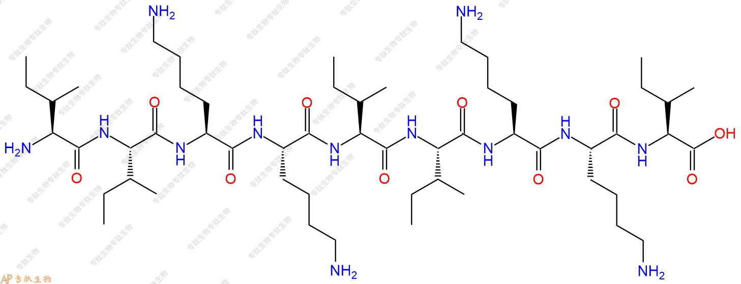 专肽生物产品H2N-Ile-Ile-Lys-Lys-Ile-Ile-Lys-Lys-Ile-OH