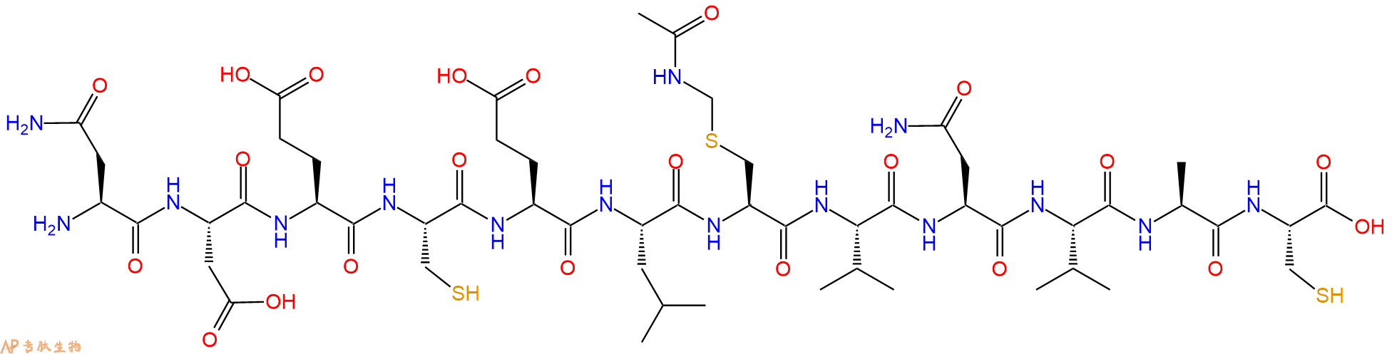 专肽生物产品H2N-Asn-Asp-Glu-Cys-Glu-Leu-Cys(Acm)-Val-Asn-Val-Ala-Cys-OH