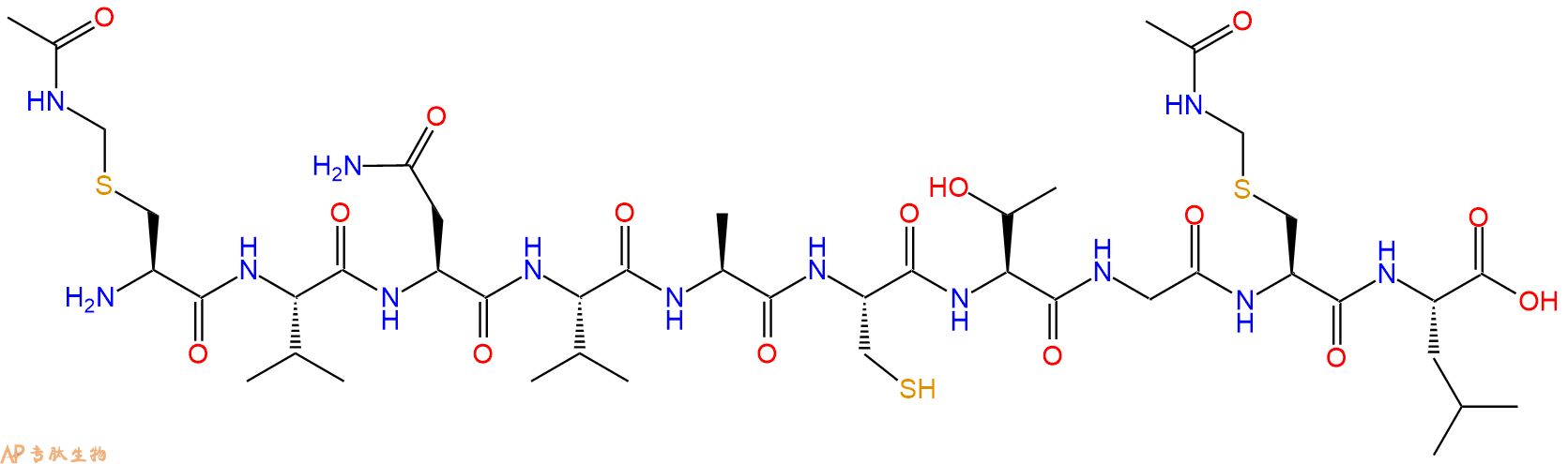 专肽生物产品H2N-Cys(Acm)-Val-Asn-Val-Ala-Cys-Thr-Gly-Cys(Acm)-Leu-OH