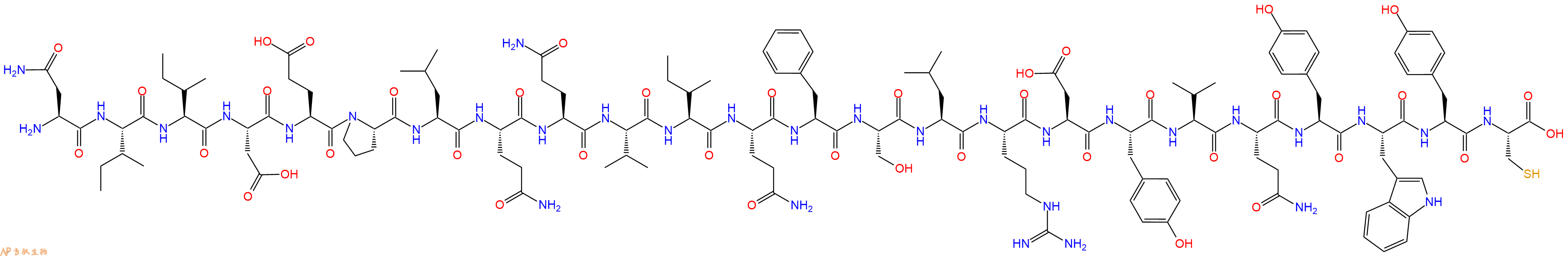 专肽生物产品H2N-Asn-Ile-Ile-Asp-Glu-Pro-Leu-Gln-Gln-Val-Ile-Gln-Phe-Ser-Leu-Arg-Asp-Tyr-Val-Gln-Tyr-Trp-Tyr-Cys-OH