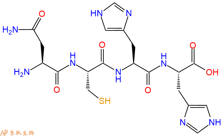 专肽生物产品H2N-Asn-Cys-His-His-OH