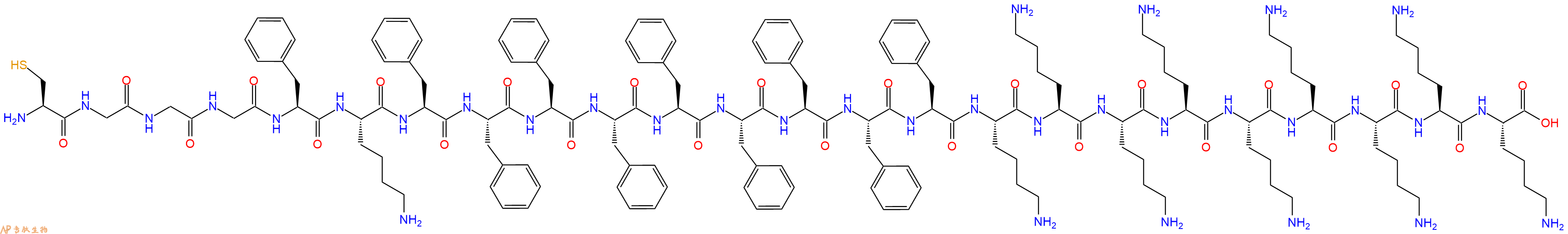 专肽生物产品H2N-Cys-Gly-Gly-Gly-Phe-Lys-Phe-Phe-Phe-Phe-Phe-Phe-Phe-Phe-Phe-Lys-Lys-Lys-Lys-Lys-Lys-Lys-Lys-Lys-OH
