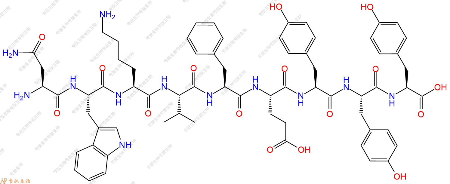 专肽生物产品H2N-Asn-Trp-Lys-Val-Phe-Glu-Tyr-Tyr-Tyr-OH