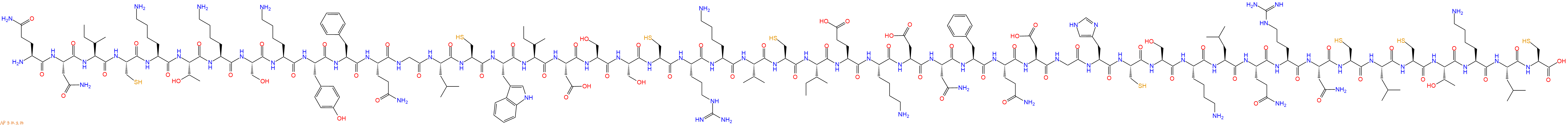 专肽生物产品H2N-Gln-Asn-Ile-Cys-Lys-Thr-Lys-Ser-Lys-Tyr-Phe-Gln-Gly-Leu-Cys-Trp-Ile-Asp-Ser-Ser-Cys-Arg-Lys-Val-Cys-Ile-Glu-Lys-Asp-Asn-Phe-Gln-Asp-Gly-His-Cys-Ser-Lys-Leu-Gln-Arg-Asn-Cys-Leu-Cys-Thr-Lys-Leu-Cys-OH