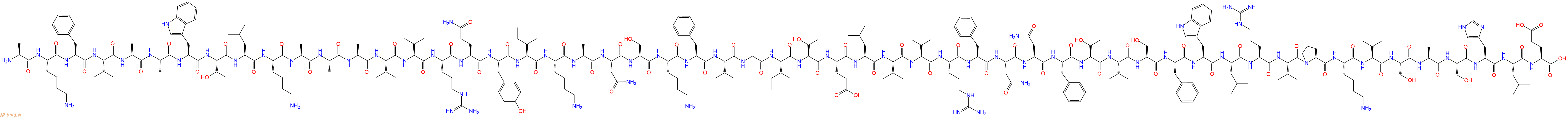 专肽生物产品H2N-Ala-Lys-Phe-Val-Ala-Ala-Trp-Thr-Leu-Lys-Ala-Ala-Ala-Val-Val-Arg-Gln-Tyr-Ile-Lys-Ala-Asn-Ser-Lys-Phe-Ile-Gly-Ile-Thr-Glu-Leu-Val-Val-Arg-Phe-Asn-Asn-Phe-Thr-Val-Ser-Phe-Trp-Leu-Arg-Val-Pro-Lys-Val-Ser-Ala-Ser-His-Leu-Glu-OH