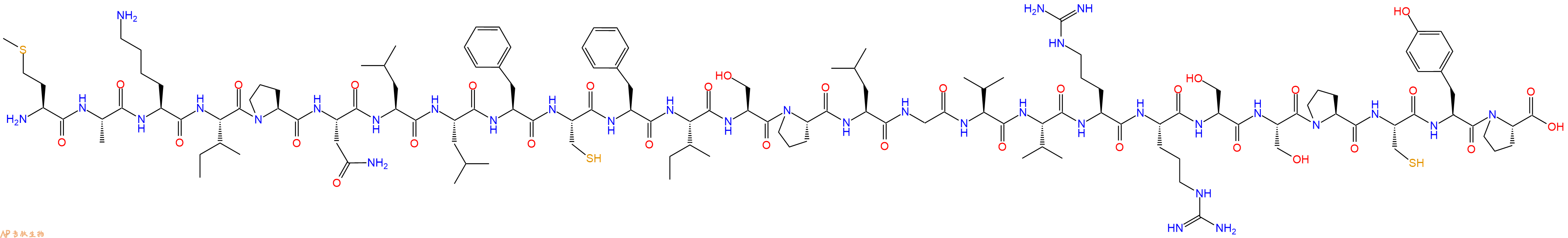 专肽生物产品H2N-Met-Ala-Lys-Ile-Pro-Asn-Leu-Leu-Phe-Cys-Phe-Ile-Ser-Pro-Leu-Gly-Val-Val-Arg-Arg-Ser-Ser-Pro-Cys-Tyr-Pro-OH
