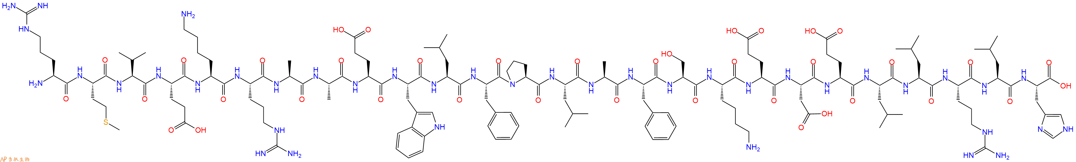 专肽生物产品H2N-Arg-Met-Val-Glu-Lys-Arg-Ala-Ala-Glu-Trp-Leu-Phe-Pro-Leu-Ala-Phe-Ser-Lys-Glu-Asp-Glu-Leu-Leu-Arg-Leu-His-OH