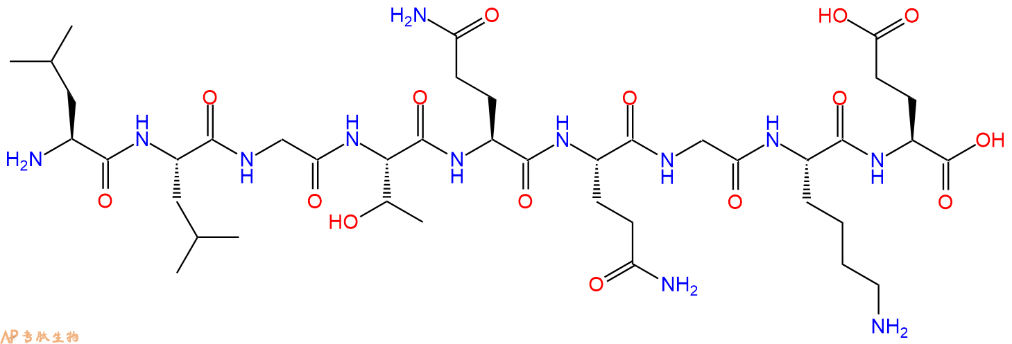 专肽生物产品H2N-Leu-Leu-Gly-Thr-Gln-Gln-Gly-Lys-Glu-OH