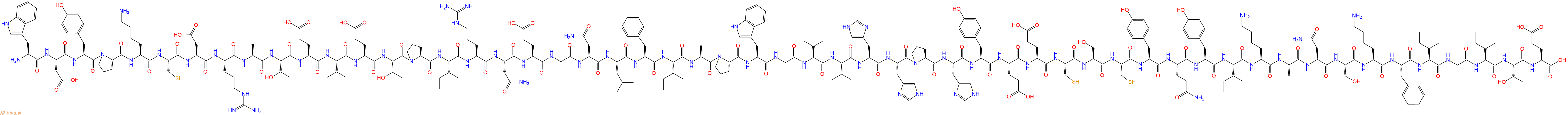 专肽生物产品H2N-Trp-Asp-Tyr-Pro-Lys-Cys-Asp-Arg-Ala-Thr-Glu-Val-Glu-Thr-Pro-Ile-Arg-Asn-Glu-Gly-Asn-Leu-Phe-Ile-Ala-Pro-Trp-Gly-Val-Ile-His-His-Pro-His-Tyr-Glu-Glu-Cys-Ser-Cys-Tyr-Gln-Tyr-Ile-Lys-Ala-Asn-Ser-Lys-Phe-Ile-Gly-Ile-Thr-Glu-OH