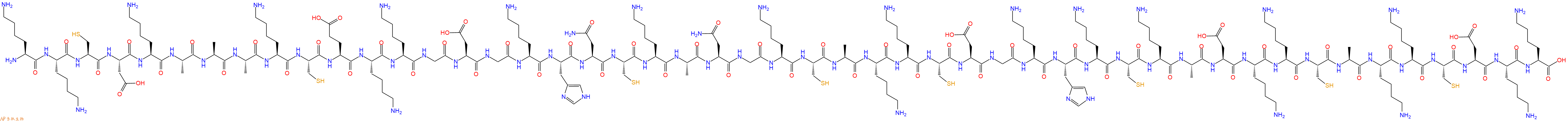 专肽生物产品H2N-Lys-Lys-Cys-Asp-Lys-Ala-Ala-Ala-Lys-Cys-Glu-Lys-Lys-Gly-Asp-Gly-Lys-His-Asn-Cys-Lys-Ala-Asn-Gly-Lys-Cys-Ala-Lys-Lys-Cys-Asp-Gly-Lys-His-Lys-Cys-Lys-Ala-Asp-Lys-Lys-Cys-Ala-Lys-Lys-Cys-Asp-Lys-Lys-OH