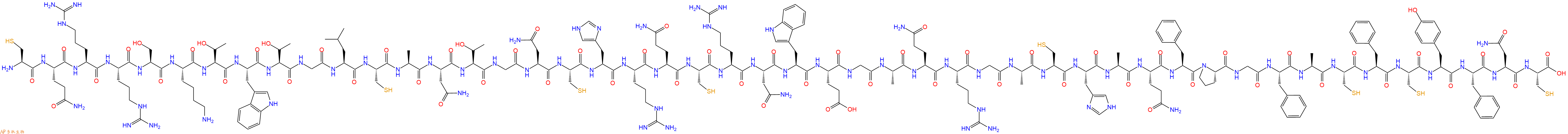 专肽生物产品H2N-Cys-Gln-Arg-Arg-Ser-Lys-Thr-Trp-Thr-Gly-Leu-Cys-Ala-Asn-Thr-Gly-Asn-Cys-His-Arg-Gln-Cys-Arg-Asn-Trp-Glu-Gly-Ala-Gln-Arg-Gly-Ala-Cys-His-Ala-Gln-Phe-Pro-Gly-Phe-Ala-Cys-Phe-Cys-Tyr-Phe-Asn-Cys-OH