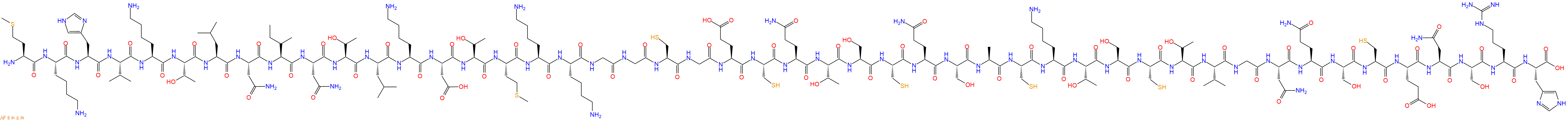 专肽生物产品H2N-Met-Lys-His-Val-Lys-Thr-Leu-Asn-Ile-Asn-Thr-Leu-Lys-Asp-Thr-Met-Lys-Lys-Gly-Gly-Cys-Gly-Glu-Cys-Gln-Thr-Ser-Cys-Gln-Ser-Ala-Cys-Lys-Thr-Ser-Cys-Thr-Val-Gly-Asn-Gln-Ser-Cys-Glu-Asn-Ser-Arg-His-OH