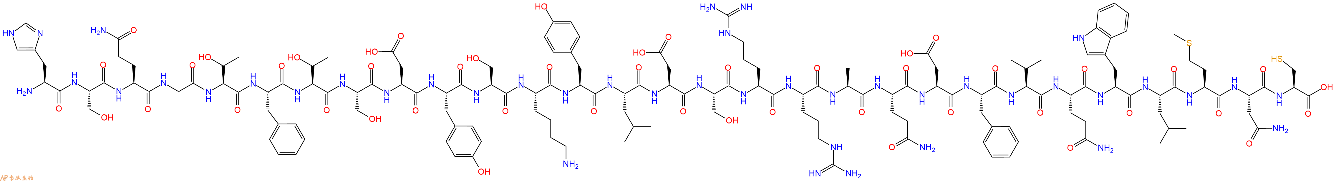 专肽生物产品H2N-His-Ser-Gln-Gly-Thr-Phe-Thr-Ser-Asp-Tyr-Ser-Lys-Tyr-Leu-Asp-Ser-Arg-Arg-Ala-Gln-Asp-Phe-Val-Gln-Trp-Leu-Met-Asn-Cys-OH