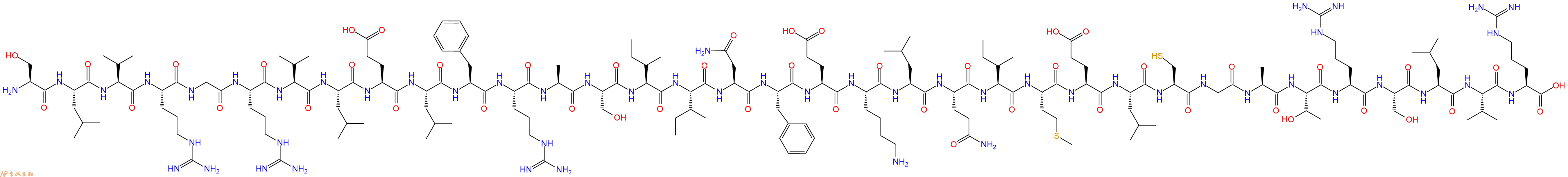 专肽生物产品H2N-Ser-Leu-Val-Arg-Gly-Arg-Val-Leu-Glu-Leu-Phe-Arg-Ala-Ser-Ile-Ile-Asn-Phe-Glu-Lys-Leu-Gln-Ile-Met-Glu-Leu-Cys-Gly-Ala-Thr-Arg-Ser-Leu-Val-Arg-OH
