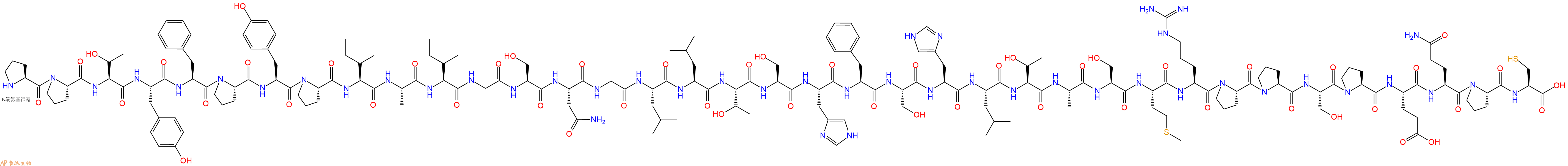 专肽生物产品H2N-Pro-Pro-Thr-Tyr-Phe-Pro-Tyr-Pro-Ile-Ala-Ile-Gly-Ser-Asn-Gly-Leu-Leu-Thr-Ser-His-Phe-Ser-His-Leu-Thr-Ala-Ser-Met-Arg-Pro-Pro-Ser-Pro-Glu-Gln-Pro-Cys-OH
