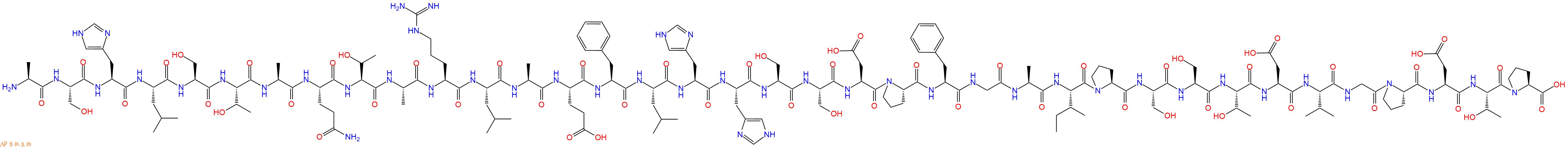 专肽生物产品H2N-Ala-Ser-His-Leu-Ser-Thr-Ala-Gln-Thr-Ala-Arg-Leu-Ala-Glu-Phe-Leu-His-His-Ser-Ser-Asp-Pro-Phe-Gly-Ala-Ile-Pro-Ser-Ser-Thr-Asp-Val-Gly-Pro-Asp-Thr-Pro-OH