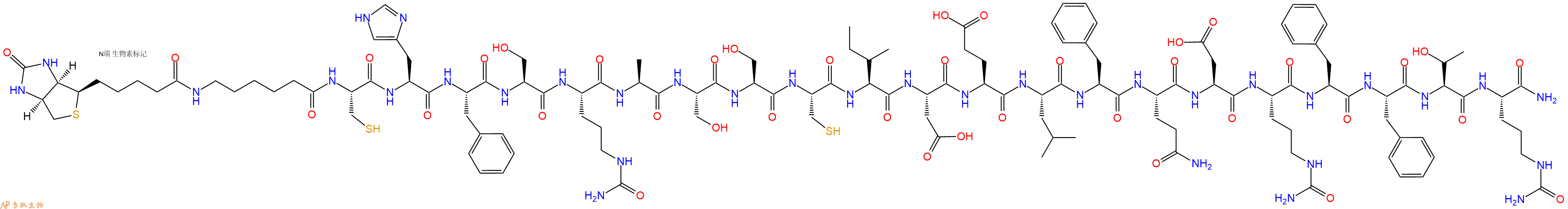 专肽生物产品Biotinyl-Ahx-Cys-His-Phe-Ser-Cit-Ala-Ser-Ser-Cys-Ile-Asp-Glu-Leu-Phe-Gln-Asp-Cit-Phe-Phe-Thr-Cit-NH2