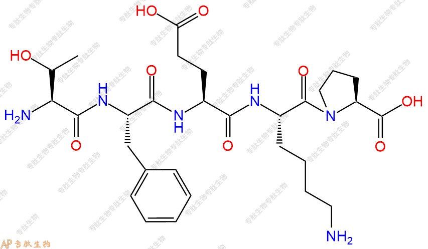 专肽生物产品H2N-Thr-Phe-Glu-Lys-Pro-OH
