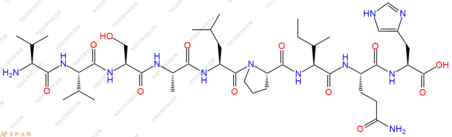 专肽生物产品H2N-Val-Val-Ser-Ala-Leu-Pro-Ile-Gln-His-OH
