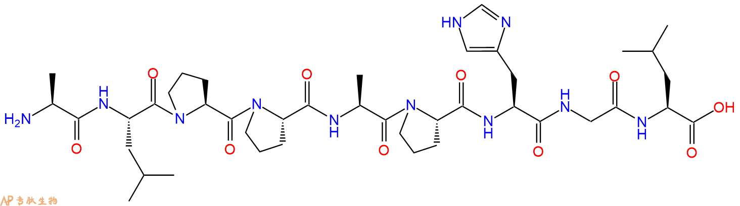 专肽生物产品H2N-Ala-Leu-Pro-Pro-Ala-Pro-His-Gly-Leu-OH
