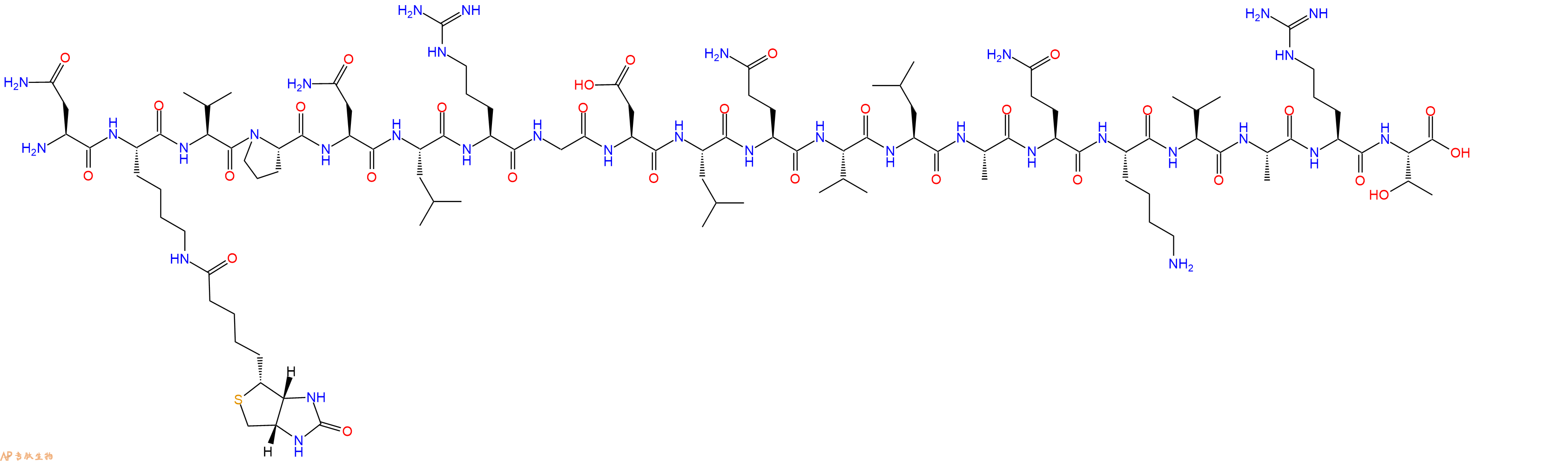 专肽生物产品H2N-Asn-Lys(Biotin)-Val-Pro-Asn-Leu-Arg-Gly-Asp-Leu-Gln-Val-Leu-Ala-Gln-Lys-Val-Ala-Arg-Thr-OH