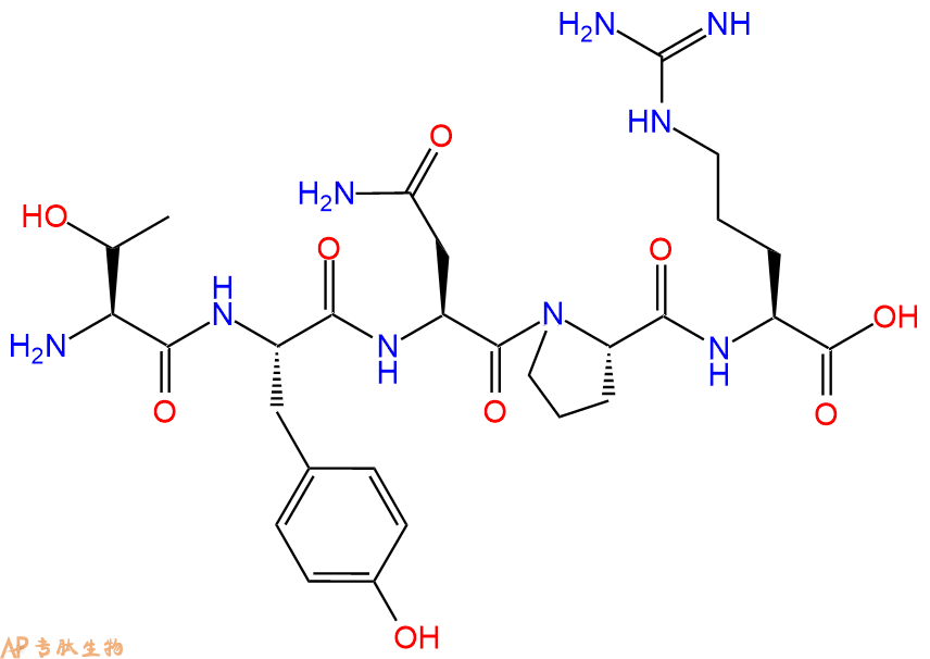专肽生物产品H2N-Thr-Tyr-Asn-Pro-Arg-OH
