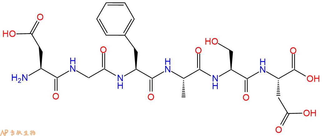 专肽生物产品H2N-Asp-Gly-Phe-Ala-Ser-Asp-OH