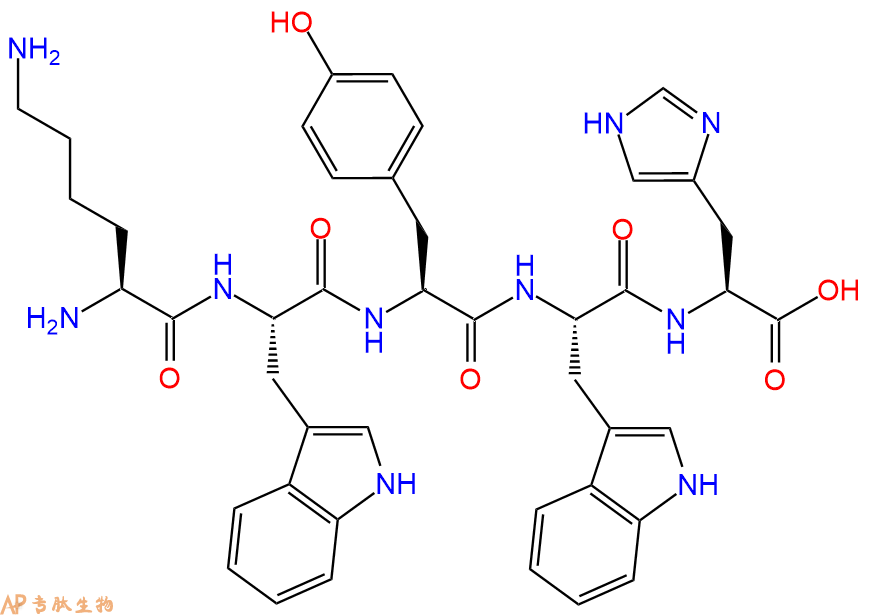 专肽生物产品H2N-Lys-Trp-Tyr-Trp-His-OH