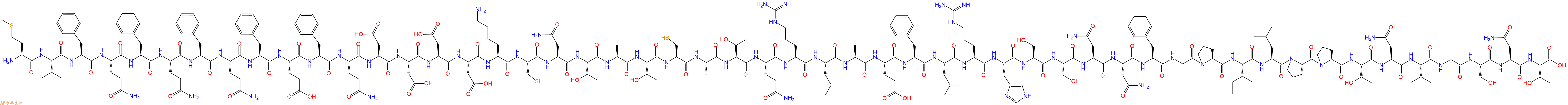 专肽生物产品H2N-Met-Val-Phe-Gln-Phe-Gln-Phe-Gln-Phe-Glu-Phe-Gln-Asp-Asp-Asp-Asp-Lys-Cys-Asn-Thr-Ala-Thr-Cys-Ala-Thr-Gln-Arg-Leu-Ala-Glu-Phe-Leu-Arg-His-Ser-Ser-Asn-Asn-Phe-Gly-Pro-Ile-Leu-Pro-Pro-Thr-Asn-Val-Gly-Ser-Asn-Thr-OH