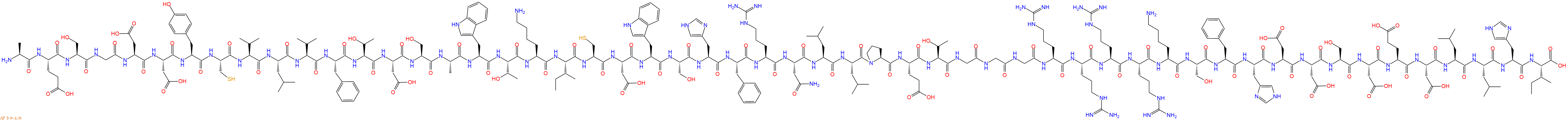 专肽生物产品H2N-Ala-Glu-Ser-Gly-Asp-Asp-Tyr-Cys-Val-Leu-Val-Phe-Thr-Asp-Ser-Ala-Trp-Thr-Lys-Ile-Cys-Asp-Trp-Ser-His-Phe-Arg-Asn-Leu-Leu-Pro-Glu-Thr-Gly-Gly-Gly-Arg-Arg-Arg-Arg-Lys-Ser-Phe-His-Asp-Asp-Ser-Asp-Glu-Asp-Leu-Leu-His-Ile-OH