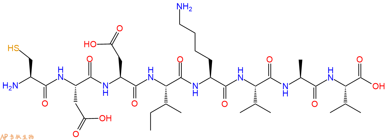 专肽生物产品H2N-Cys-Asp-Asp-Ile-Lys-Val-Ala-Val-OH