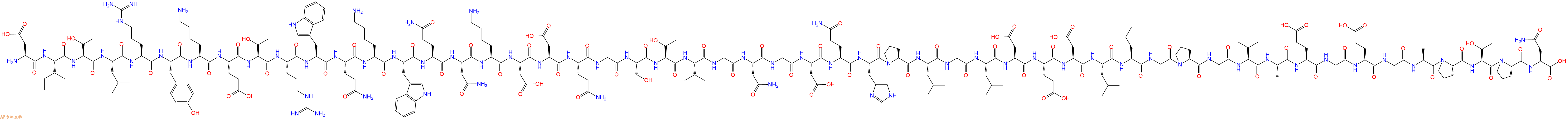 专肽生物产品H2N-Asp-Ile-Thr-Leu-Arg-Tyr-Lys-Glu-Thr-Arg-Trp-Gln-Lys-Trp-Gln-Asn-Lys-Asp-Asp-Gln-Gly-Ser-Thr-Val-Gly-Asn-Gly-Asp-Gln-His-Pro-Leu-Gly-Leu-Asp-Glu-Asp-Leu-Leu-Gly-Pro-Gly-Val-Ala-Glu-Gly-Glu-Gly-Ala-Pro-Thr-Pro-Asn-OH