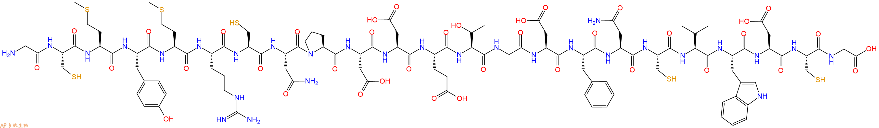 专肽生物产品H2N-Gly-Cys-Met-Tyr-Met-Arg-Cys-Asn-Pro-Asp-Asp-Glu-Thr-Gly-Asp-Phe-Asn-Cys-Val-Trp-Asp-Cys-Gly-OH
