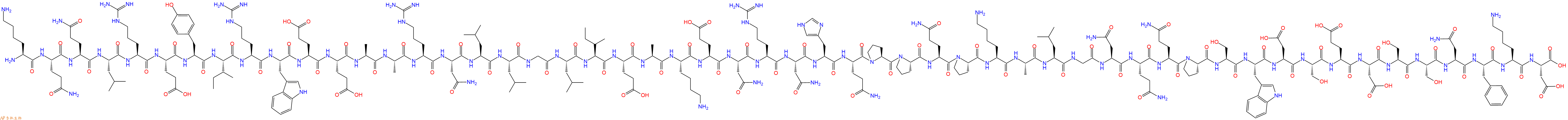专肽生物产品H2N-Lys-Gln-Gln-Leu-Arg-Glu-Tyr-Ile-Arg-Trp-Glu-Glu-Ala-Ala-Arg-Asn-Leu-Leu-Gly-Leu-Ile-Glu-Ala-Lys-Glu-Asn-Arg-Asn-His-Gln-Pro-Pro-Gln-Pro-Lys-Ala-Leu-Gly-Asn-Gln-Gln-Pro-Ser-Trp-Asp-Ser-Glu-Asp-Ser-Ser-Asn-Phe-Lys-Asp-OH