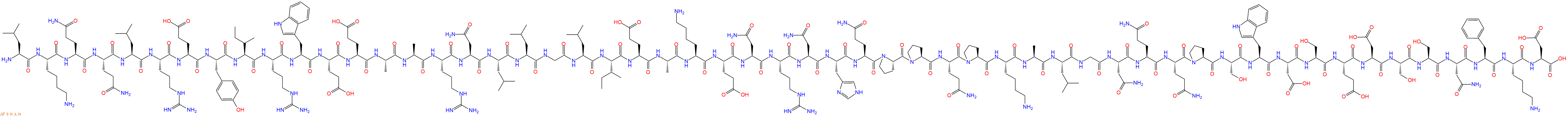 专肽生物产品H2N-Leu-Lys-Gln-Gln-Leu-Arg-Glu-Tyr-Ile-Arg-Trp-Glu-Glu-Ala-Ala-Arg-Asn-Leu-Leu-Gly-Leu-Ile-Glu-Ala-Lys-Glu-Asn-Arg-Asn-His-Gln-Pro-Pro-Gln-Pro-Lys-Ala-Leu-Gly-Asn-Gln-Gln-Pro-Ser-Trp-Asp-Ser-Glu-Asp-Ser-Ser-Asn-Phe-Lys-Asp-OH