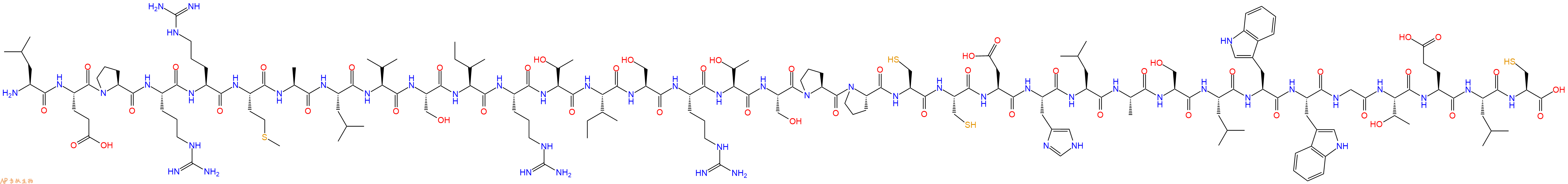 专肽生物产品H2N-Leu-Glu-Pro-Arg-Arg-Met-Ala-Leu-Val-Ser-Ile-Arg-Thr-Ile-Ser-Arg-Thr-Ser-Pro-Pro-Cys-Cys-Asp-His-Leu-Ala-Ser-Leu-Trp-Trp-Gly-Thr-Glu-Leu-Cys-OH