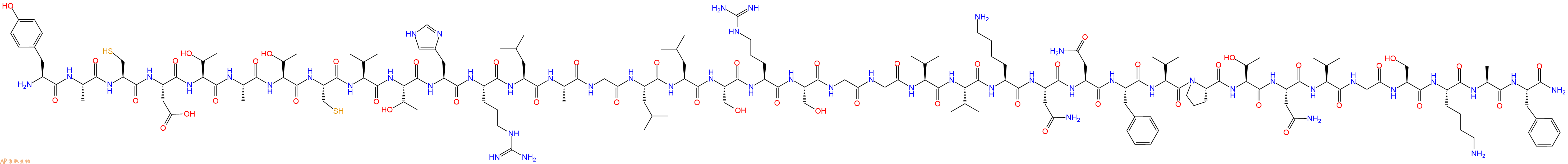 专肽生物产品H2N-Tyr-Ala-Cys-Asp-Thr-Ala-Thr-Cys-Val-Thr-His-Arg-Leu-Ala-Gly-Leu-Leu-Ser-Arg-Ser-Gly-Gly-Val-Val-Lys-Asn-Asn-Phe-Val-Pro-Thr-Asn-Val-Gly-Ser-Lys-Ala-Phe-NH2