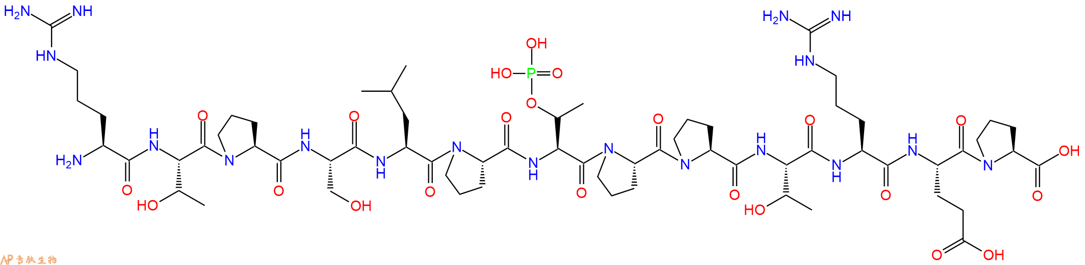 专肽生物产品H2N-Arg-Thr-Pro-Ser-Leu-Pro-pThr-Pro-Pro-Thr-Arg-Glu-Pro-OH