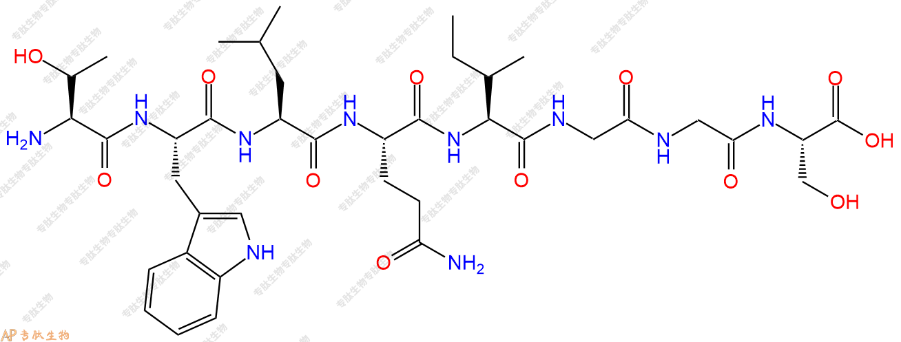 专肽生物产品H2N-Thr-Trp-Leu-Gln-Ile-Gly-Gly-Ser-OH