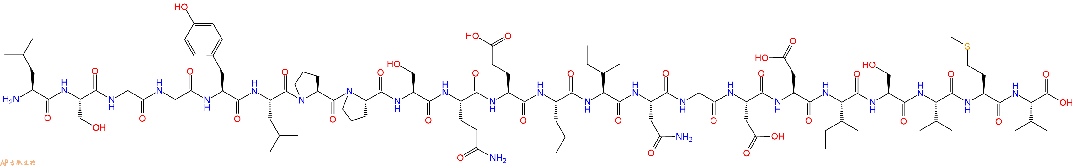 专肽生物产品H2N-Leu-Ser-Gly-Gly-Tyr-Leu-Pro-Pro-Ser-Gln-Glu-Leu-Ile-Asn-Gly-Asp-Asp-Ile-Ser-Val-Met-Val-OH