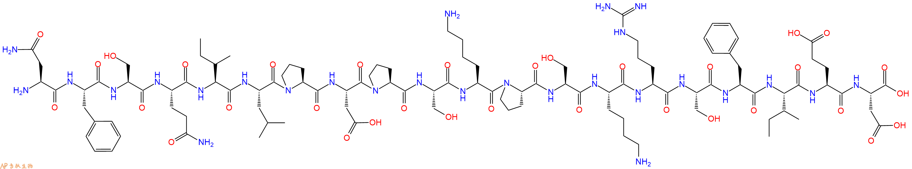 专肽生物产品H2N-Asn-Phe-Ser-Gln-Ile-Leu-Pro-Asp-Pro-Ser-Lys-Pro-Ser-Lys-Arg-Ser-Phe-Ile-Glu-Asp-OH