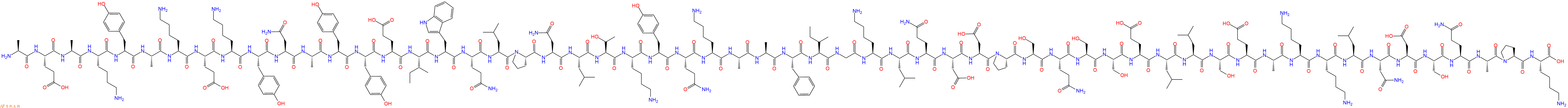 专肽生物产品H2N-Ala-Glu-Ala-Lys-Tyr-Ala-Lys-Glu-Lys-Tyr-Asn-Ala-Tyr-Tyr-Glu-Ile-Trp-Gln-Leu-Pro-Asn-Leu-Thr-Lys-Tyr-Gln-Lys-Ala-Ala-Phe-Ile-Gly-Lys-Leu-Gln-Asp-Asp-Pro-Ser-Gln-Ser-Ser-Glu-Leu-Leu-Ser-Glu-Ala-Lys-Lys-Leu-Asn-Asp-Ser-Gln-Ala-Pro-Lys-OH