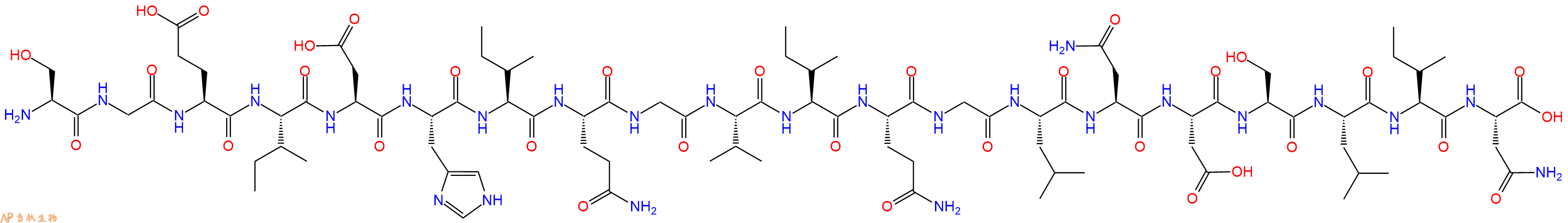 专肽生物产品H2N-Ser-Gly-Glu-Ile-Asp-His-Ile-Gln-Gly-Val-Ile-Gln-Gly-Leu-Asn-Asp-Ser-Leu-Ile-Asn-OH