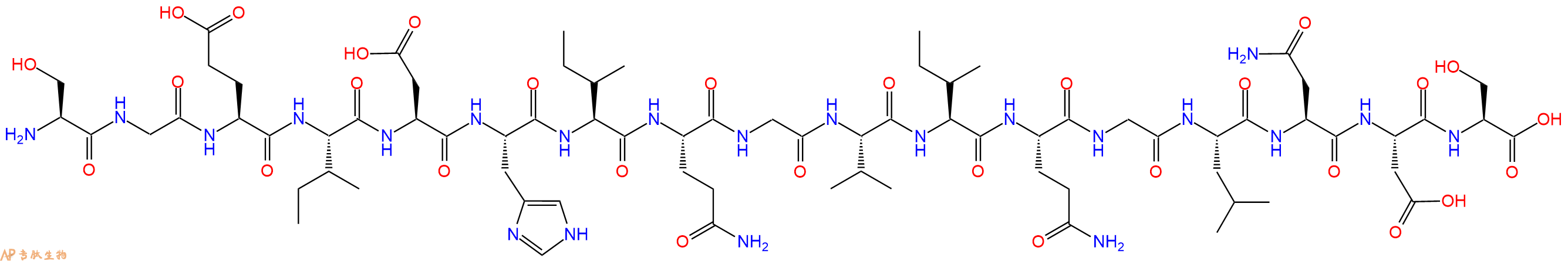 专肽生物产品H2N-Ser-Gly-Glu-Ile-Asp-His-Ile-Gln-Gly-Val-Ile-Gln-Gly-Leu-Asn-Asp-Ser-OH